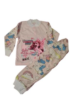 Стильна дитяча піжама для дівчаток з принтом поняшки