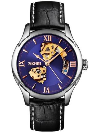 Чоловічий механічний годинник скелетон skmei 92232 фото