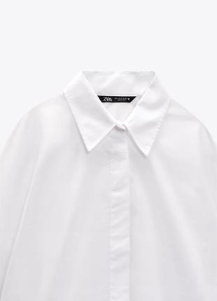 Zara біла сорочка з попліну оверсайз xs4 фото