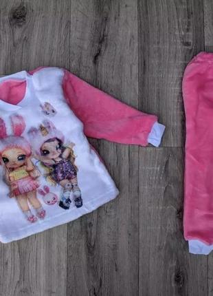 Тепла махрова зимова  піжама для дівчинки