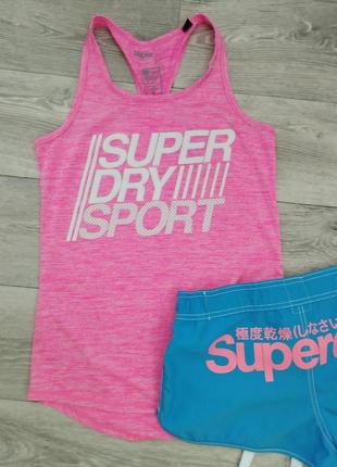 Комплект для тренировок superdry фитнес кросс-фит шорты и майка3 фото