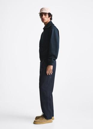 Штани з кишенями zara worker pants 0706/406/401 темно-синій4 фото