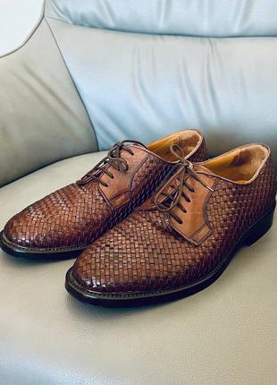 Італійські чоловічі туфлі (плетена шкіра)