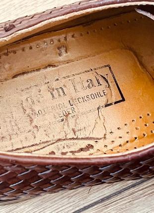 Итальянские мужские туфли | плетеная натуральная кожа5 фото
