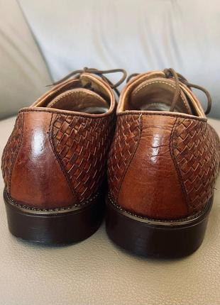 Итальянские мужские туфли | плетеная натуральная кожа6 фото