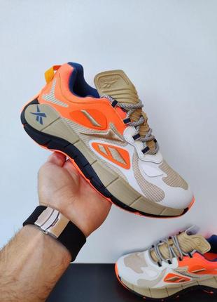 Кроссовки мужские reebok zig kinetica concept beige&orange демисезонные