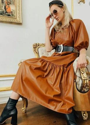 Стильна сукня шкіряна в стилі maison martin margiela (еко-шкіра) clarks