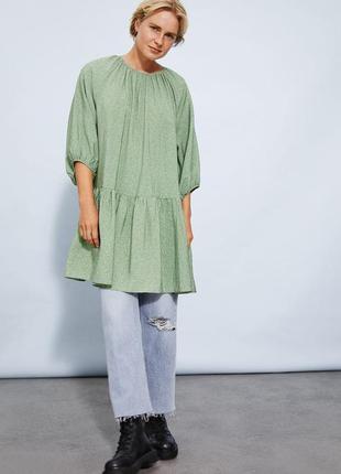 Зелене кежуал плаття h&m плаття квітковий принт h&m плаття з віскози