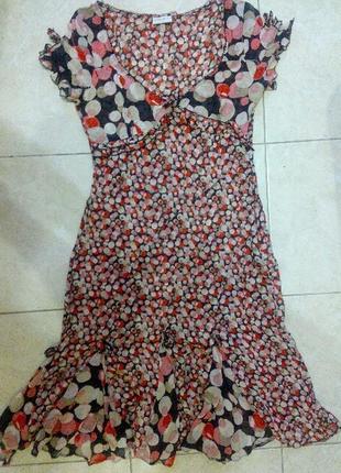 Karen millen плаття сукня міді натуральна шовкова
