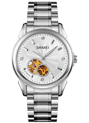 Чоловічий механічний годинник скелетон skmei м0302 фото