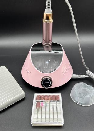 Мощный фрезер для маникюра bucos x2 pro 35000 об/мин 65 вт, blush pink