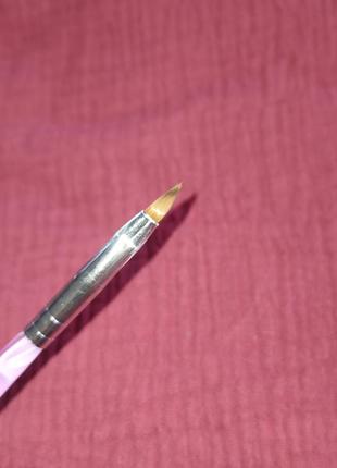 Кисточка для геля и акрила с металлической ручкой №3 gloris