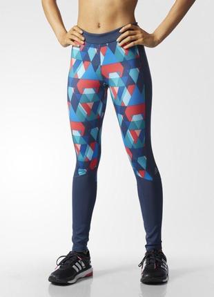 Лосины леггинсы тайтсы adidas techfit triax print1 фото