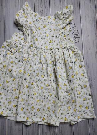 Платье джинсовое babydoll с цветочным принтом и рукавами с рюшами, размер uk10, s/m, бренд asos8 фото