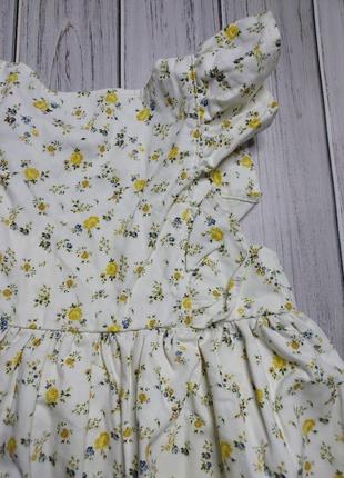 Платье джинсовое babydoll с цветочным принтом и рукавами с рюшами, размер uk10, s/m, бренд asos7 фото