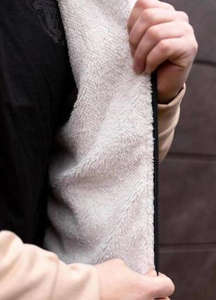 Куртка мужская замшевая на меху осенняя весенняя gang бежевая | бомбер мужской замша с мехом весна осень9 фото