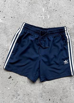 Adidas originals adicolor men’s blue shorts 3-striped спортивные шорты