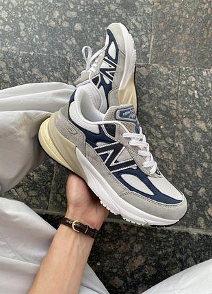 Женские кроссовки new balance 990 v6 grey navy 36-37-38-39-40-41