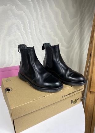 Dr martens 2976 black smooth chelsea на резинці високі ботинки черевики челсі шкіряні