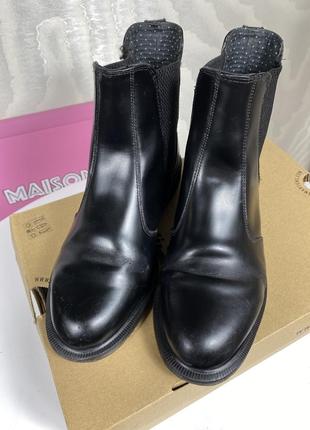 Dr martens 2976 black smooth chelsea ботинки ботинки челси кожаные5 фото