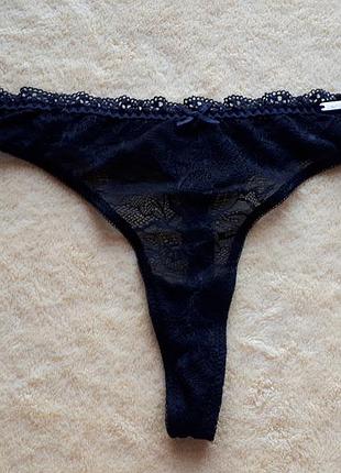 Нові чорні еротичні сексуальні мереживні з квітами трусики напівпрозорі стринги мереживо з-м/8-10/36-38/44-46 skin to skin