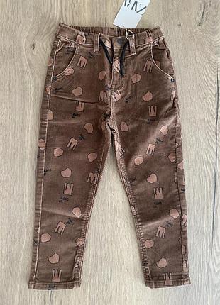 Штани теплі 4 вільвет 5 вільветові 110 zara зара рубчик унісекс брюки оригінал