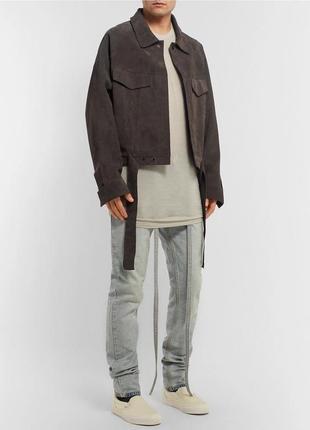 Курточка fear of god - suede trucker jacket - dark brown2 фото