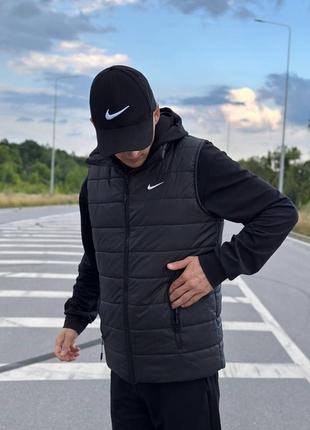 Чорна  чоловіча жилетка nike туреччина s, m, l, xl, xxl, xxl