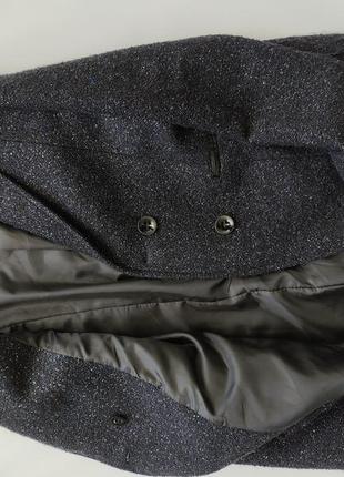 Удлиненный темно-синий пиджак -пальто2 фото