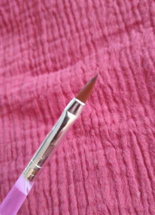 Кисточка для геля и акрила с металлической ручкой №4 gloris