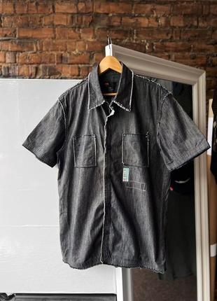 Diesel men's vintage short sleeve denim shirt винтажная рубашка на короткий рукав
