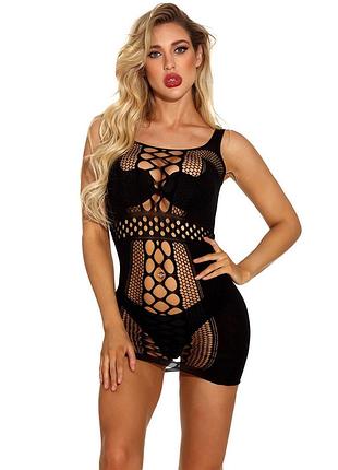Сексуальний чорний спокусливий еротичний пеньюар-сітка - еротична білизна 22245
