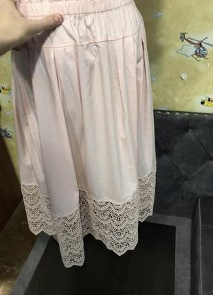 Платье бледно-розовое кружевное3 фото