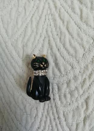 Брошь брошка черный кот.7 фото