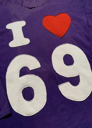 Кастомный винтажный лонгслив i ❤️ 69 custom vintage longsleeve футболка5 фото