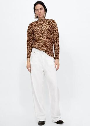 Блуза плиссе в леопардовый принт2 фото