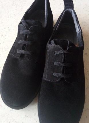 Черные замшевые кроссовки - туфли grunland vera pelle (италия), 37 р (24-24,5 см)2 фото