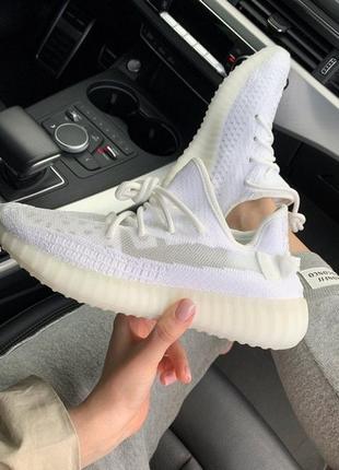 Кроссовки женские, мужские adidas yeezy boost 350, белые (адидас изи буст, адидасы)