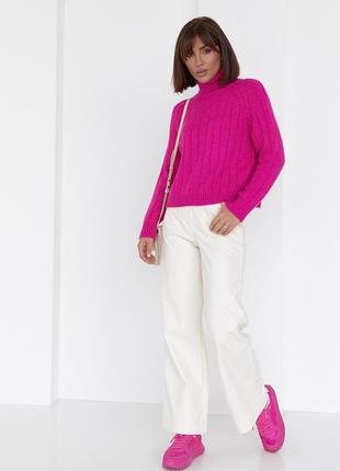 Женский вязаный свитер с рукавами реглан2 фото