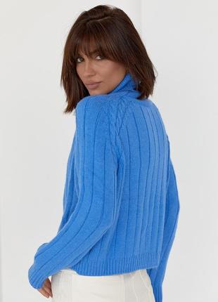 Жіночий в'язаний светр з рукавами-регланами6 фото