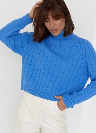 Жіночий в'язаний светр з рукавами-регланами4 фото