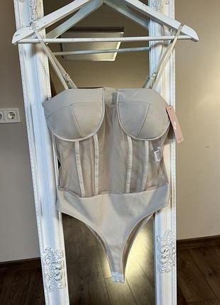 Корсет боди телес с сеточкой стильное бежевое боди сеточка с чашками боди корсетом