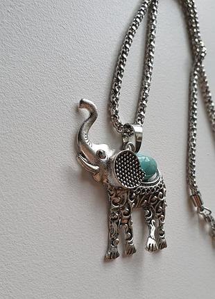 Красивая подвеска слон с бирюзой7 фото