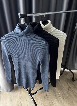 Мужской шерстяной свитер с горлом чоловічий шерстяний світер