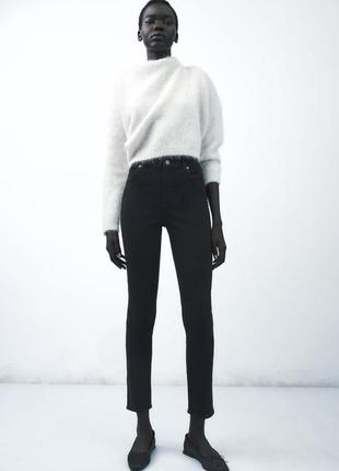 Черные джинсы с высокой посадкой zara, 38р,, оригинал