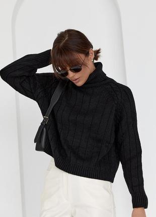 Жіночий в'язаний светр з рукавами-регланами7 фото