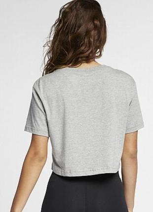 Футболка nike womens cropped t- shirt grey bv6175-0632 фото