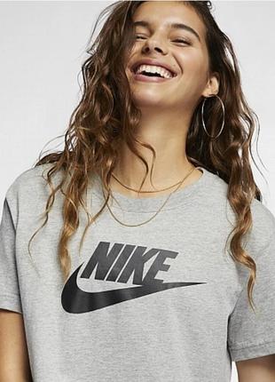 Футболка nike womens cropped t- shirt grey bv6175-0631 фото