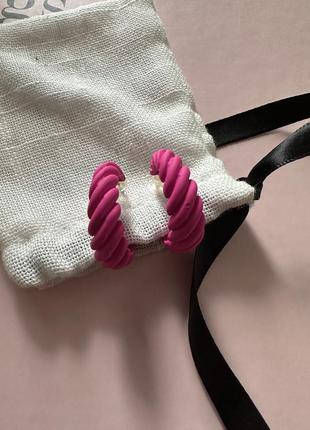 Розовые серьги серьги ковтки шарикчики2 фото