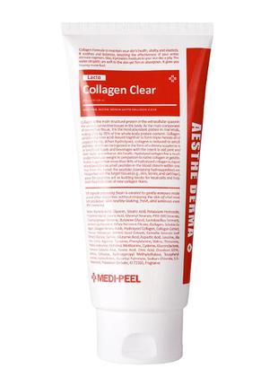 Пенка для умывания с коллагеном medi-peel aesthe derma lacto collagen clear 300 ml